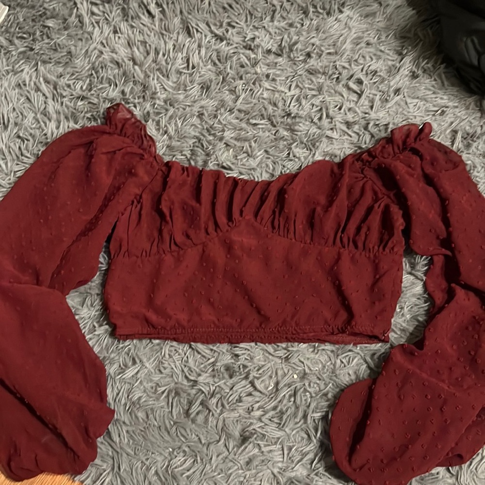 burgundy off shoulder top